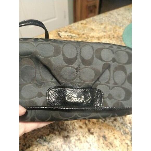 Coach Handbags - Coach Legacy Signature Wallet Wristlet Small Purse Adjustable Black